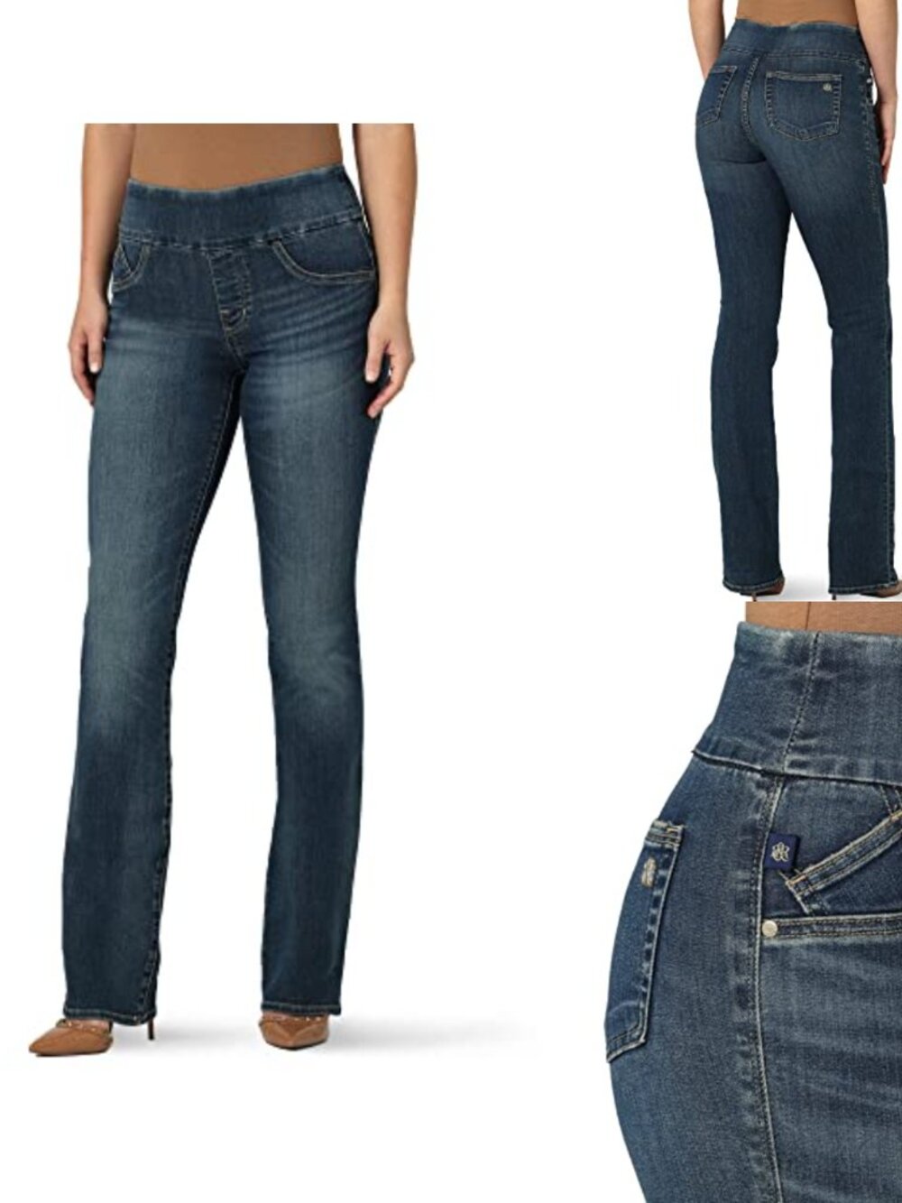 Pull-on Bootcut Jeans Mid Rise Stretch Denim Rx Slim Fit 34 Inseam